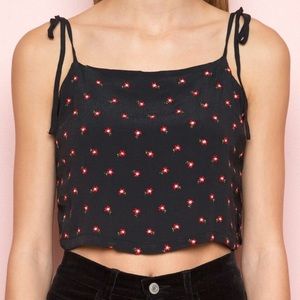 Brandy Melville Embroidered Tie Tank